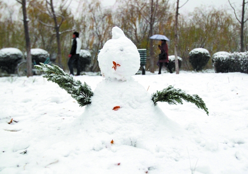 今冬鄭州第一場雪 降雪量為6毫米