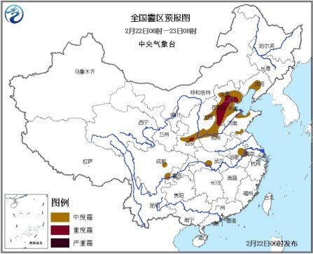 全國霾區(qū)預(yù)報(bào)圖。