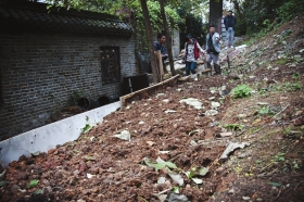 27日，天心區(qū)青山祠福王墓附近，小山坡被人開(kāi)墾成梯田種菜?！　D/實(shí)習(xí)生蔣麗梅