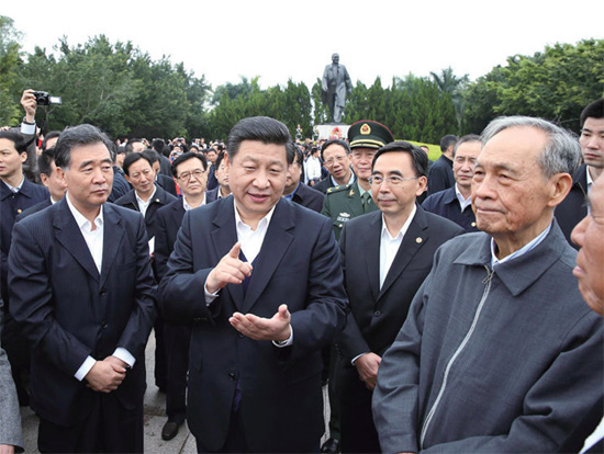 2012 年12 月，習(xí)近平任中共中央總書記后首次離京，即到改革前沿的廣東考察