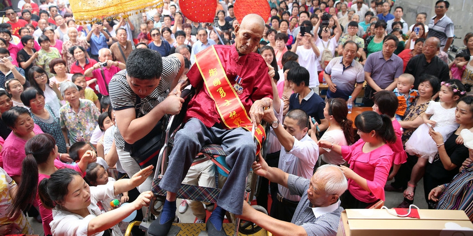 西安抗戰(zhàn)老兵百歲壽誕