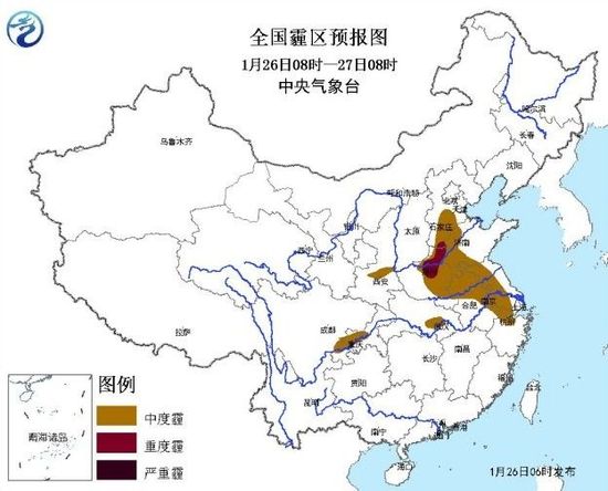 全國霾區(qū)預(yù)報圖