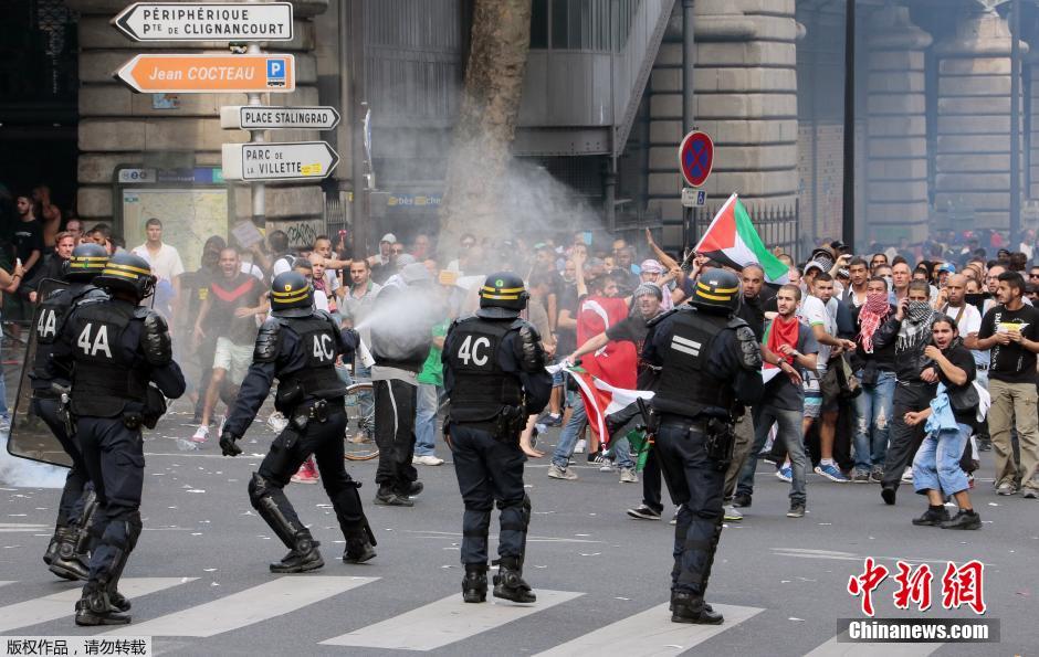 法國多地爆發(fā)反以游行