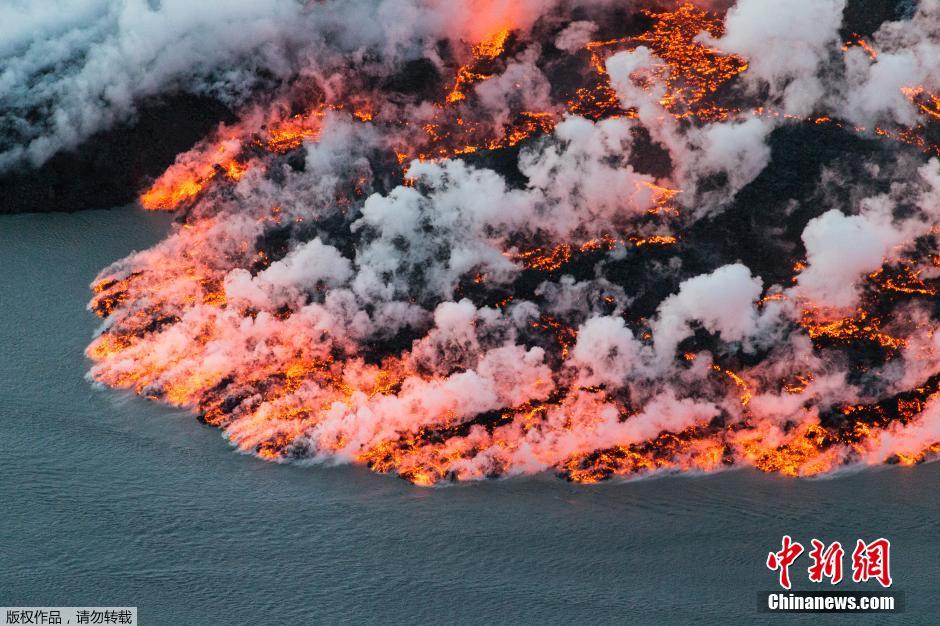 冰島巴達(dá)本加火山爆發(fā)