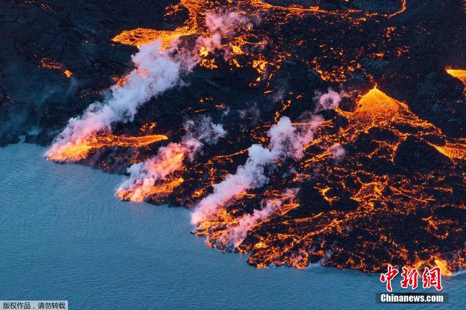 冰島巴達(dá)本加火山爆發(fā)